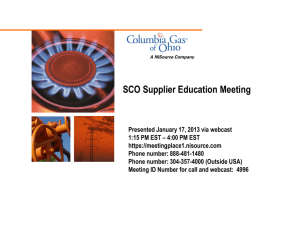 2013-01-17 SCO Supplier Education Meeting