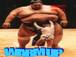 warm up what does it mean when we say that weight is a force?