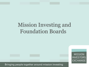 Mission Investing and Foundation Boards
