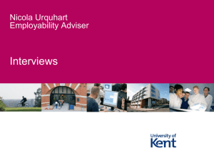 Interviews - University of Kent