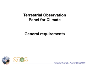 Terrestrial observation panel for climate