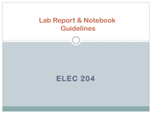 Laboratory Report & Notebook Guidelines