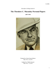 The Theodore C. Macaulay Personal Papers