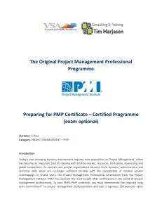 PMP Project Management Cert