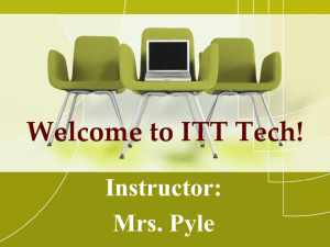 Welcome to ITT Tech!