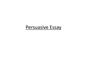Persuasive Essay Unit PowerPoint