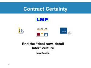 Contract Certainty Presentation