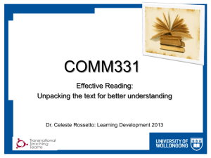 COMM331 Effective Reading Rossetto presentation [PPTX 919KB]
