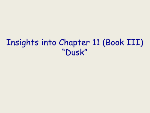 Insights into Chapter 11 (Book III) *Dusk*