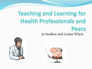 Teaching Health Professionals and Peers