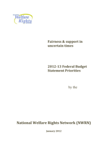 policy document  - National Welfare Rights Network