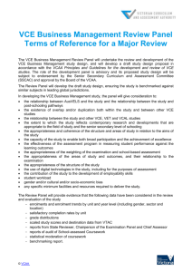 VCE Business Management Review Panel Terms of Reference for a