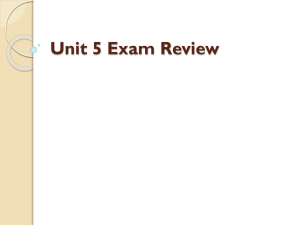 Unit 1 Exam Review