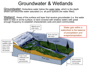 Ground Water & Wetlands
