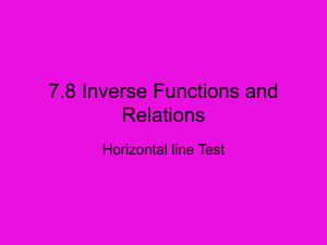7.8 Inverse Functions and Relations