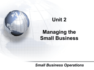 Managing the Small Business