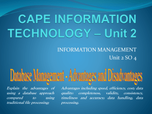CAPE IT– Unit 2 database management