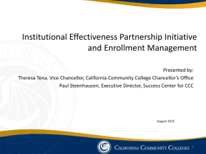 Institutional Effectiveness Partnership Initiative and Enrollment