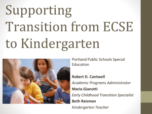 Supporting Transition from Early Childhood Special Education