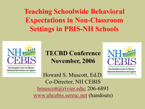 Using PBIS on the Playground and Other Non - NH CEBIS