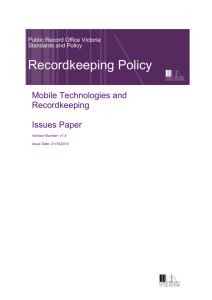 Mobile Technologies and Recordkeeping Issues Paper
