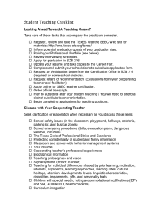 Student Teacher Checklist