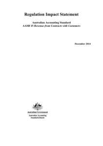 Australian Accounting Standard AASB 15 Revenue from Contracts
