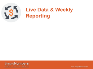 Brightstar Webinar #6 - Live Data & Weekly Reporting
