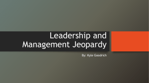 Leadership and Management Jeopardy