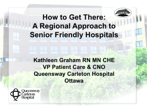 A Regional Approach to Senior Friendly Hospitals