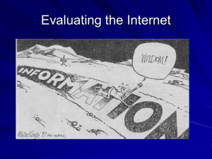 7. Evaluating Internet Sources Power Point