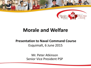 Morale and Welfare Overview