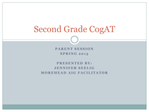 Second Grade CogAT - Morehead Montessori PTA