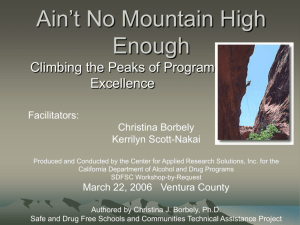 Ain't No Mountain High Enough - Safe and Drug Free Schools and