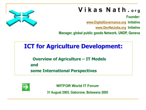 ICT for Agriculture Development: Overview of Agriculture