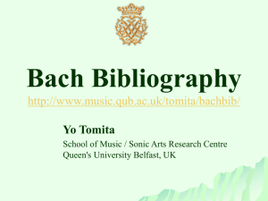 Bach Bibliography - School of Creative Arts