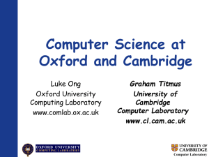 Computer Science at Oxford and Cambridge