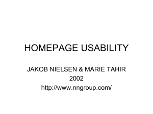 homepage usability - Lettere e Filosofia