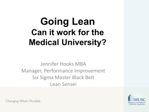 Going Lean: Can It Work for MUSC?