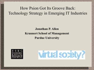 How Psion Got Its Groove Back: Technology Strategy in Emerging IT