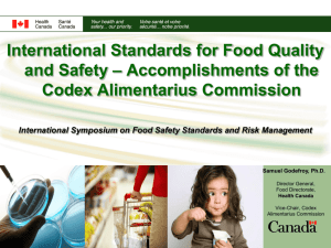International Standards for Food Quality and Safety