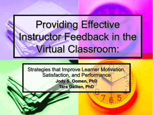 Providing Effective Instructor Feedback in the Virtual