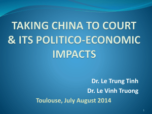 TAKING CHINA TO COURT & ITS POLITICO