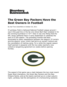 The Green Bay Packers are a historical, cultural, and geographical