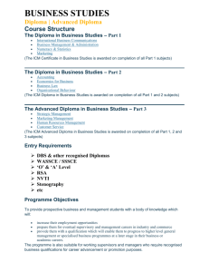 The Diploma in Business Studies - Shareworld Development Institute