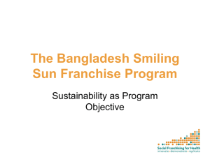 The Bangladesh Smiling Sun Program, Sustainabillity as Program