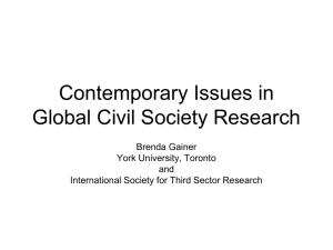 Contemporary Issues in Global Civil Society Research Brenda