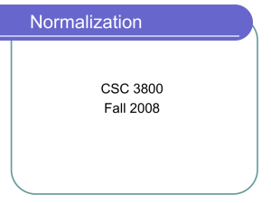 Normalization - The University of North Carolina at Pembroke