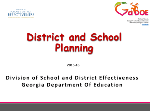Planning and Monitoring - Georgia Department of Education