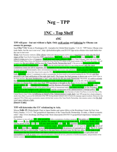 Neg – TPP - Open Evidence Project